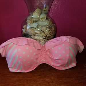 Victoria secret pink ruffle bandeau bikini top
